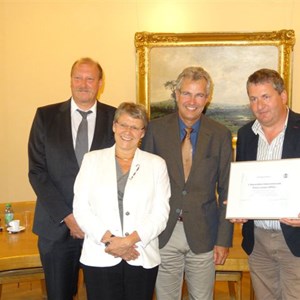 E. CHOLLET, Cdt de Police Lavaux - B. METRAUX, Conseillère d'Etat - J. ANTENEN, Cdt de la Police cantonale - C. MONOD, Pdt du CODIR de Police Lavaux