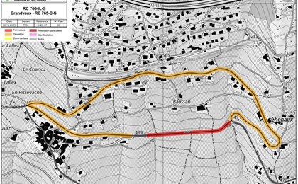 Fermeture de route à Grandvaux